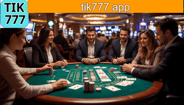 Tela inicial do app tik777 com catálogo de jogos e eventos